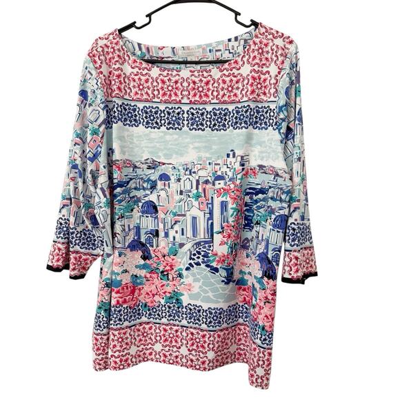 Charter Club Tops - Charter Club Floral Pullover Stretchy Top Women’s Size 3X Mediterranean Print